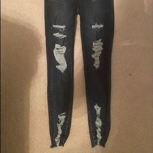 American Eagle high rise ripped jeans